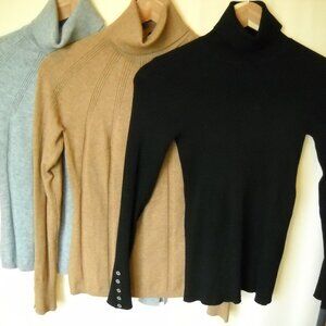 WHBL  LOT OF 3  "TURTLE NECK LONG SLEEVE SWEATERS"